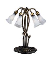  16545 - 17" High White Pond Lily 5 Light Table Lamp