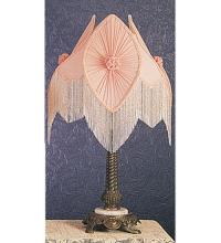  19227 - 28"H Fabric & Fringe Pink Pontiff Table Lamp