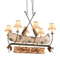  197097 - 36" Long Personalized Canoe 6 Light Chandelier