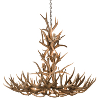  200432 - 52" Wide Antlers Mule Deer 12 Light Chandelier