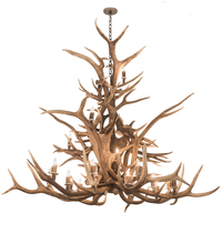  200433 - 72" Wide Antlers Elk 24 Light Chandelier