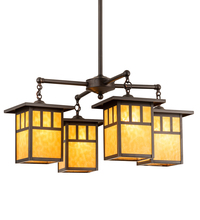  204749 - 31" Wide Hyde Park Double Bar Mission 4 Light Chandelier