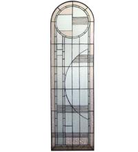  22868 - 15"W X 54"H Arc Deco Left Sided Stained Glass Window