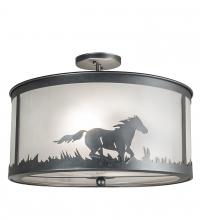  236857 - 19" Wide Running Horses Semi-Flushmount