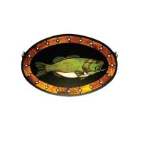  23970 - 22"W X 14"H Bass Plaque Stained Glass Window