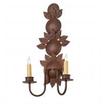  249397 - 12" Wide Tole Leaf 2 Light Wall Sconce