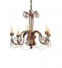 Meyda Green 249787 - 30" Wide Lindsay 6 Light Chandelier