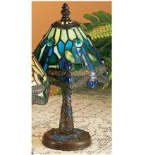  26617 - 12"H Tiffany Hanginghead Dragonfly W/Mosaic Base Mini Lamp