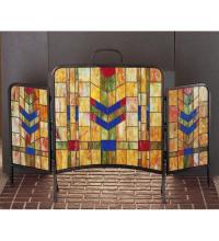  27241 - 48"W X 31"H Prairie Wheat Fireplace Screen