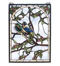  47966 - 14"W X 20"H Lovebirds Stained Glass Window