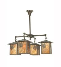  61071 - 32" Wide Seneca Winter Pine 4 Light Chandelier