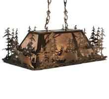  65108 - 35" Long Moose Through the Trees Oblong Pendant