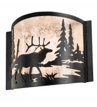  66271 - 12" Wide Elk at Lake Wall Sconce