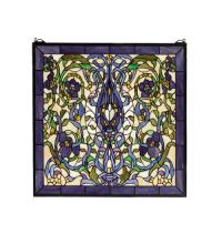  66280 - 22"W X 22"H Floral Fantasy Stained Glass Window