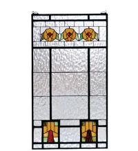  68104 - 18"W X 32"H Aurora Dogwood Stained Glass Window