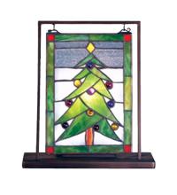  69658 - 9.5"W X 10.5"H Christmas Tree Lighted Mini Tabletop Window