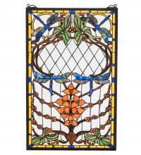  77733 - 14" Wide Dragonfly Allure Stained Glass Window