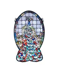  79806 - 12"W X 19"H Peacock Profile Stained Glass Window