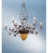  95358 - 63"W Greenbriar Oak 9 Arm Chandelier