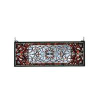  98059 - 28"W X 10"H Versaille Transom Stained Glass Window