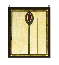  98100 - 14"W X 17"H Spear Wood Frame Stained Glass Window