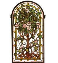  99049 - 15"W X 29"H Arched Tree of Life Stained Glass Window