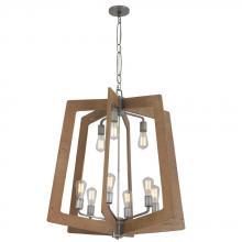  268C09SLW - Lofty 9-Lt Chandelier - Steel/Wheat