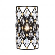  345W01CBHG - Windsor 1-Lt Crystal Sconce - Carbon/Havana Gold