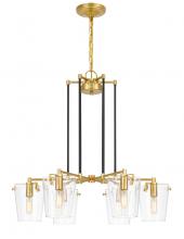  351C06BLSB - Arlo 6-Lt Chandelier - Black/Brass