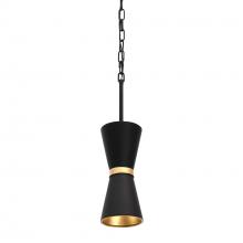  390M01MBFG - Mad Hatter 1-Lt   Mini Pendant - Matte Black/French Gold