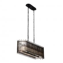  393N05MBFG - Park Row 5-Lt   Linear Pendant - Matte Black/French Gold