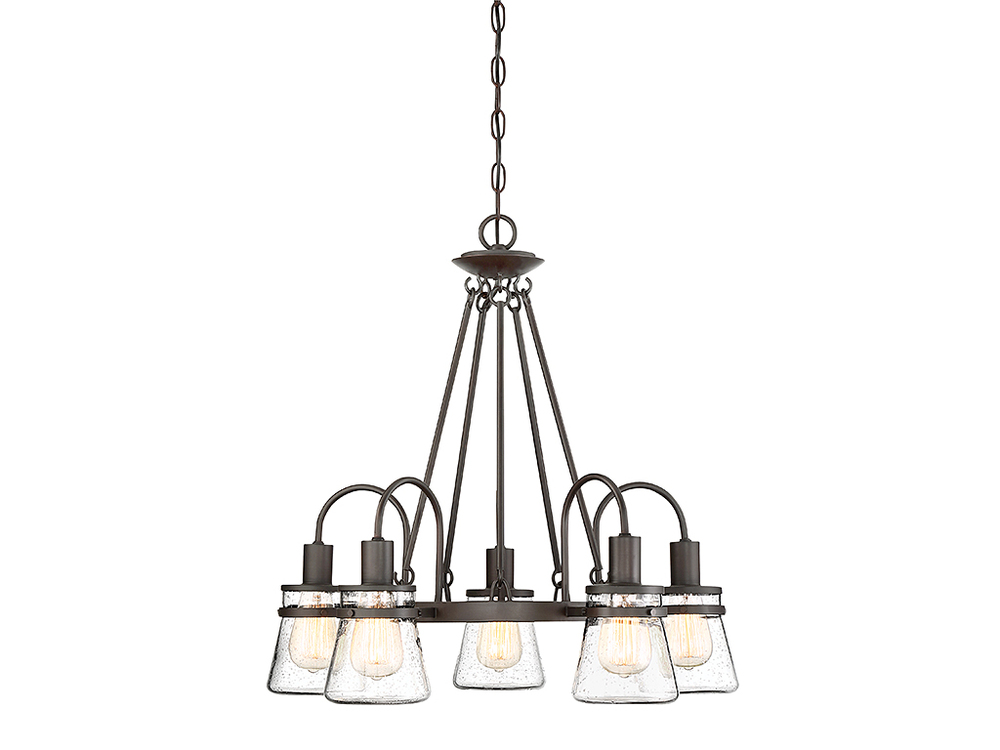 Portsmouth 5-Light Outdoor Oval Chandelier in English Bronze