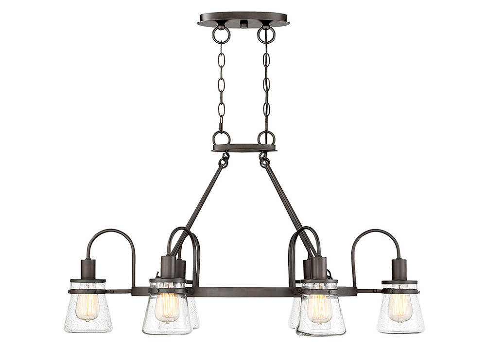 Portsmouth 6-Light Outdoor Linear Chandelier in English Bronze