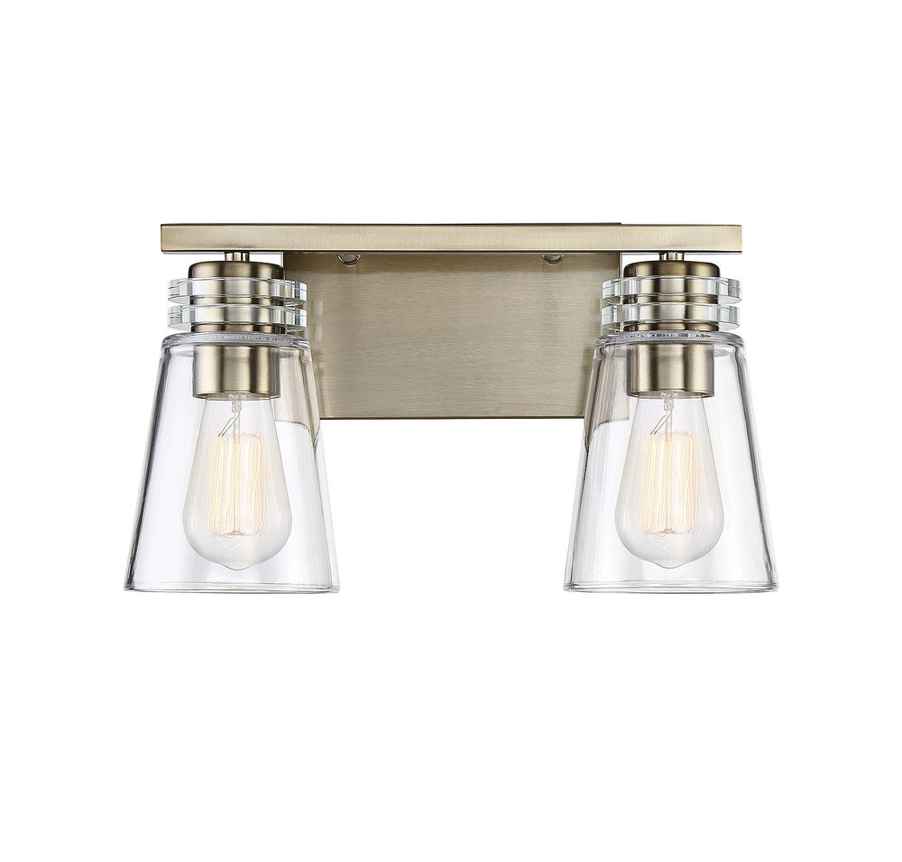 Brannon 2-light Bathroom Vanity Light In Noble Brass