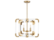  6-1662-4-322 - Rotterdam 4-Light Convertible Semi-Flush or Pendant in Warm Brass