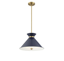 Savoy House 7-2416-3-161 - Lamar 3-Light Pendant in Navy Blue with Brass Accents