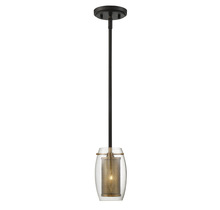 Savoy House 7-9064-1-95 - Dunbar 1-Light Mini-Pendant in Warm Brass with Bronze Accents