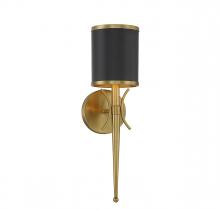  9-9944-1-143 - Quincy 1-Light Wall Sconce in Matte Black with Warm Brass Accents