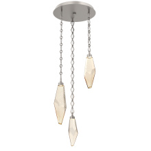 Hammerton CNB0050-03-BS-CA-CH1-L1 - Rock Crystal Round 3pc Multi-Pendant with Chain