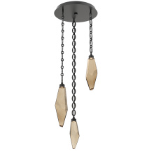 Hammerton CNB0050-03-MB-CB-CH2-L3 - Rock Crystal Round 3pc Multi-Pendant with Chain