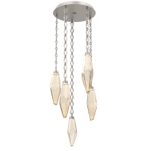 Hammerton CNB0050-05-BS-CA-CH1-L1 - Rock Crystal Round 5pc Multi-Pendant with Chain