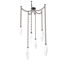 Hammerton SNB0050-06-FB-CC-CH2-L1 - Rock Crystal Multi Light Pendant Multi Port Canopy Flat Bronze
