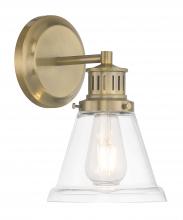  2401-AN-CL - Alden Bath Light - Antique Brass, Clear