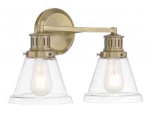  2402-AN-CL - Alden Bath Light - Antique Brass, Clear