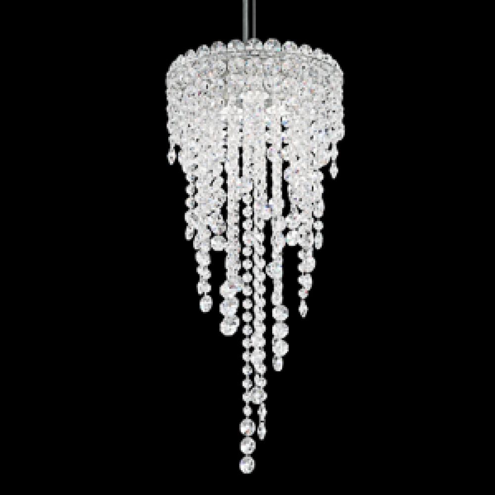 Chantant 3 Light 110V Pendant in Stainless Steel with Clear Heritage Crystal
