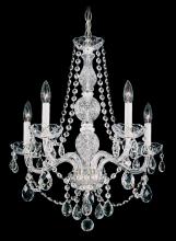  1302-40H - Arlington 5 Light 120V Chandelier in Polished Silver with Clear Heritage Handcut Crystal