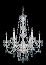  1303-40H - Arlington 6 Light 120V Chandelier in Polished Silver with Clear Heritage Handcut Crystal