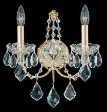  1702-48 - Century 2 Light 120V Wall Sconce in Antique Silver with Clear Heritage Handcut Crystal