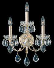  1703-51 - Century 3 Light 110V Wall Sconce in Black with Clear Heritage Crystal