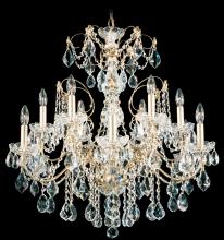  1712-23 - Century 12 Light 120V Chandelier in Etruscan Gold with Clear Heritage Handcut Crystal
